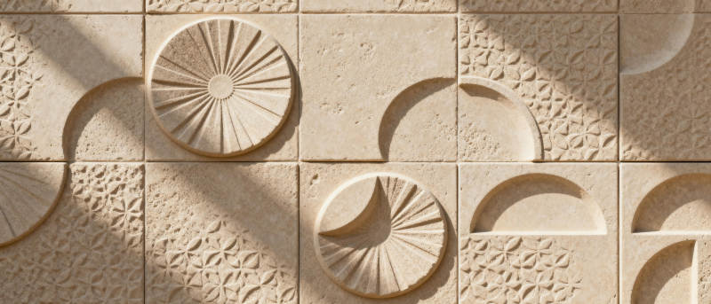 几何浮雕瓷砖艺术图片