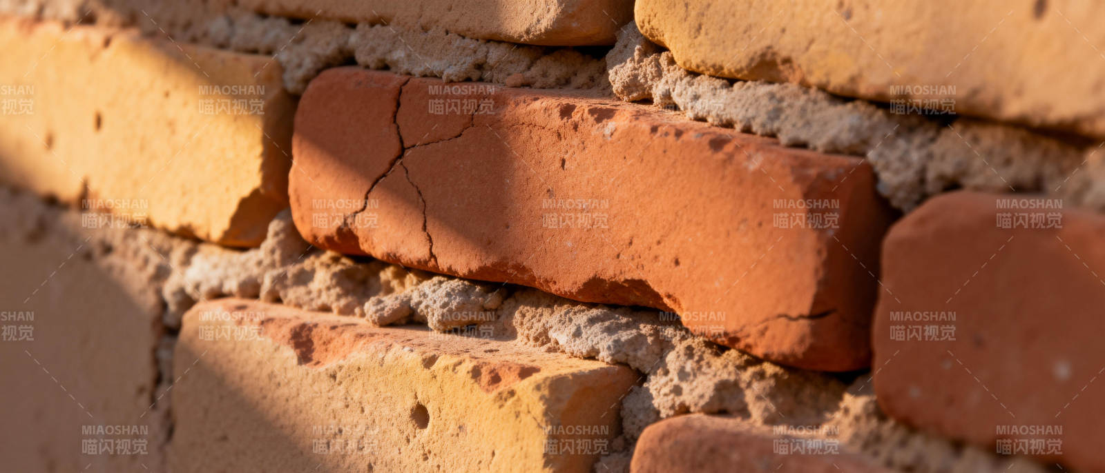 裂纹红砖墙图片