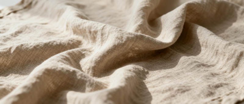 柔软棉麻布料特写图片