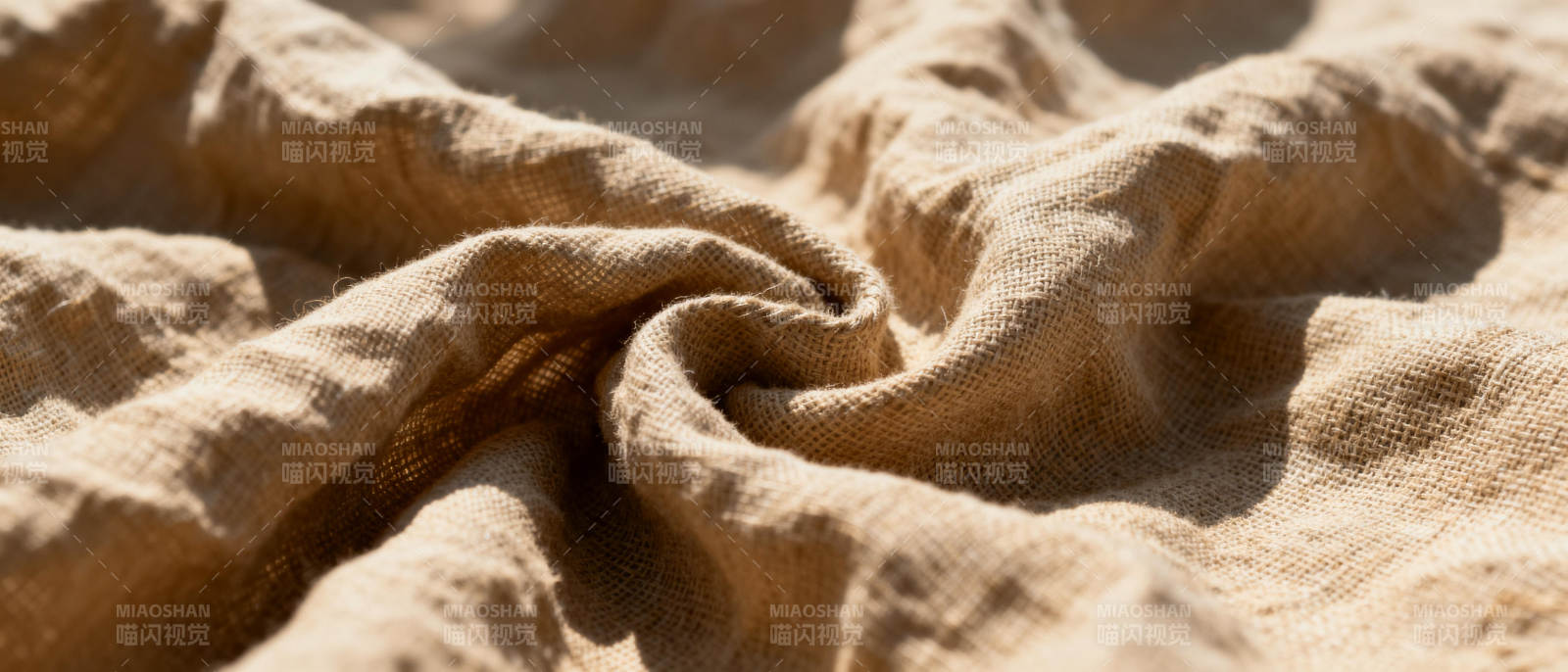 天然麻布纹理特写图片