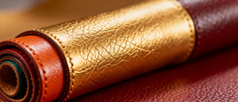 金色皮革卷轴图片