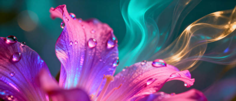 紫花露珠梦幻烟图片