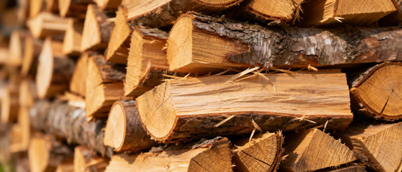 整齐堆放的原木图片