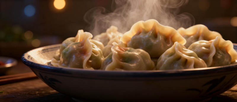 热气腾腾的饺子图片