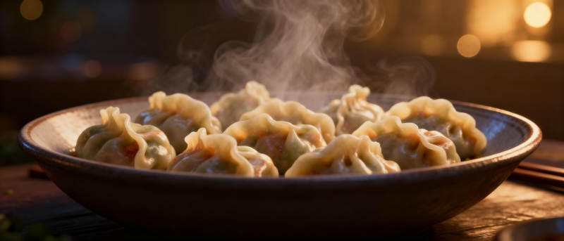 热腾腾的饺子图片