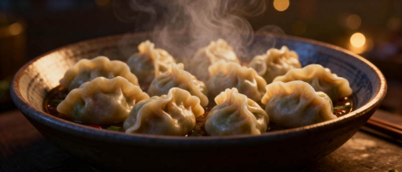 热腾腾的饺子图片