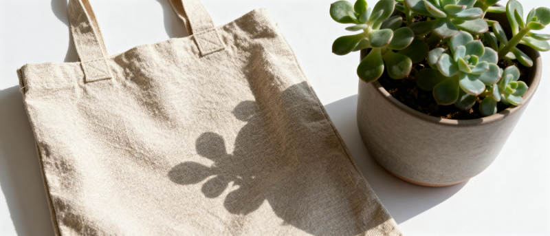 绿植与布袋静物图片