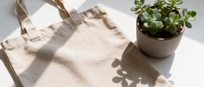 帆布袋与多肉植物图片