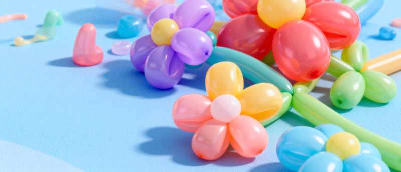 彩色气球花束图片