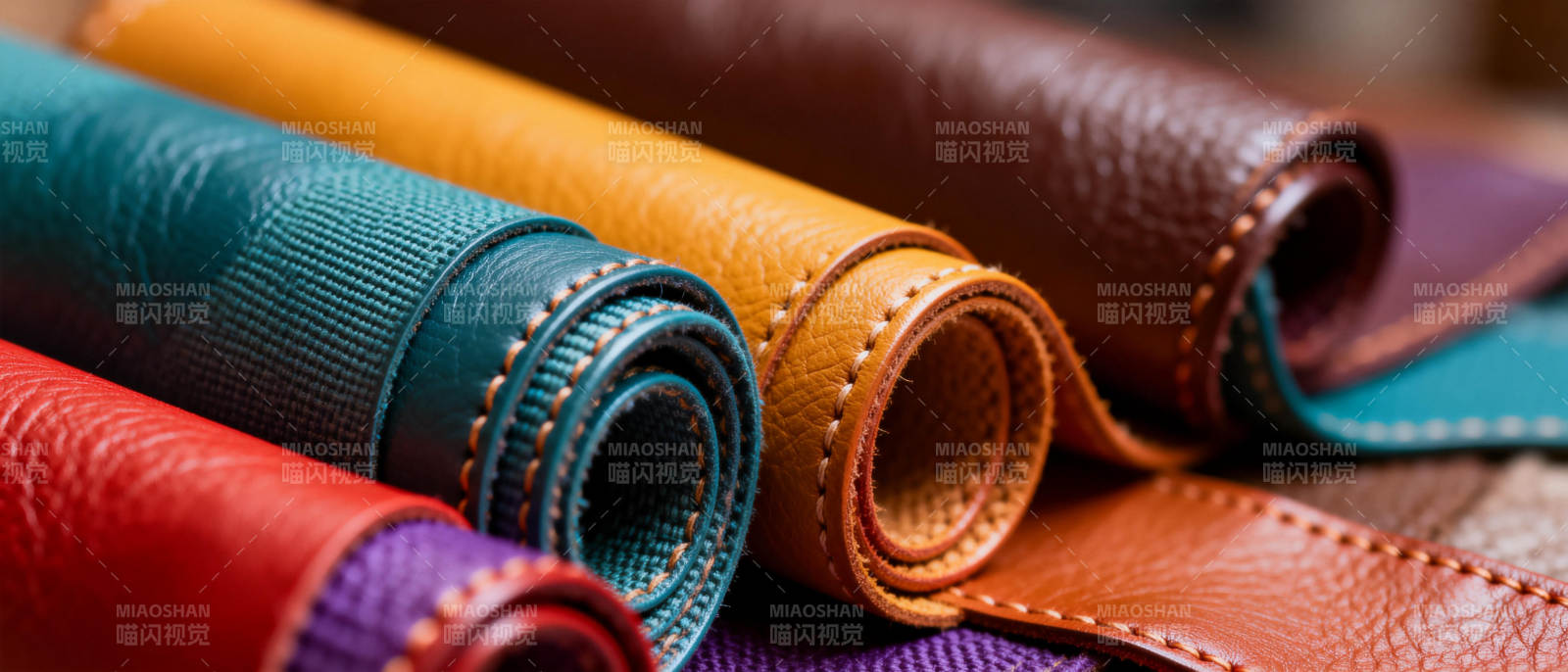 多彩皮革卷图片