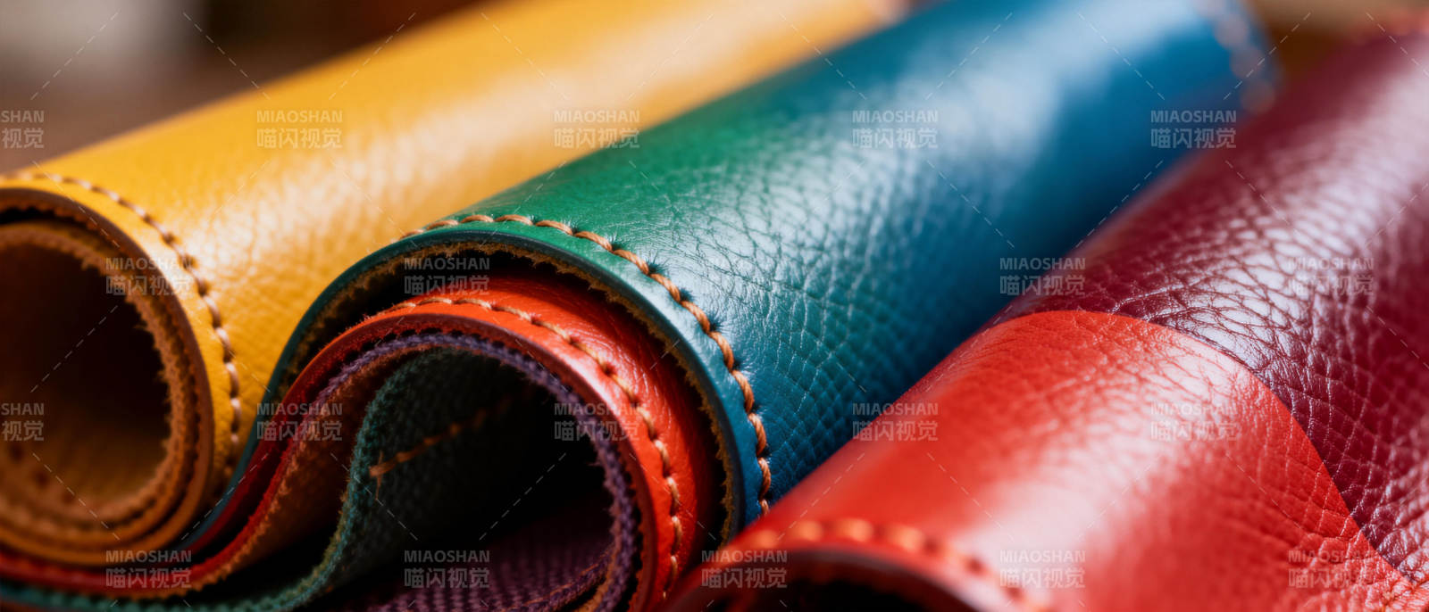 多彩皮革卷图片