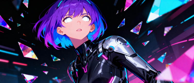 紫发少女战甲闪耀图片