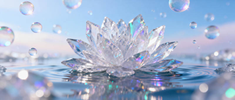 水晶莲花绽放图片