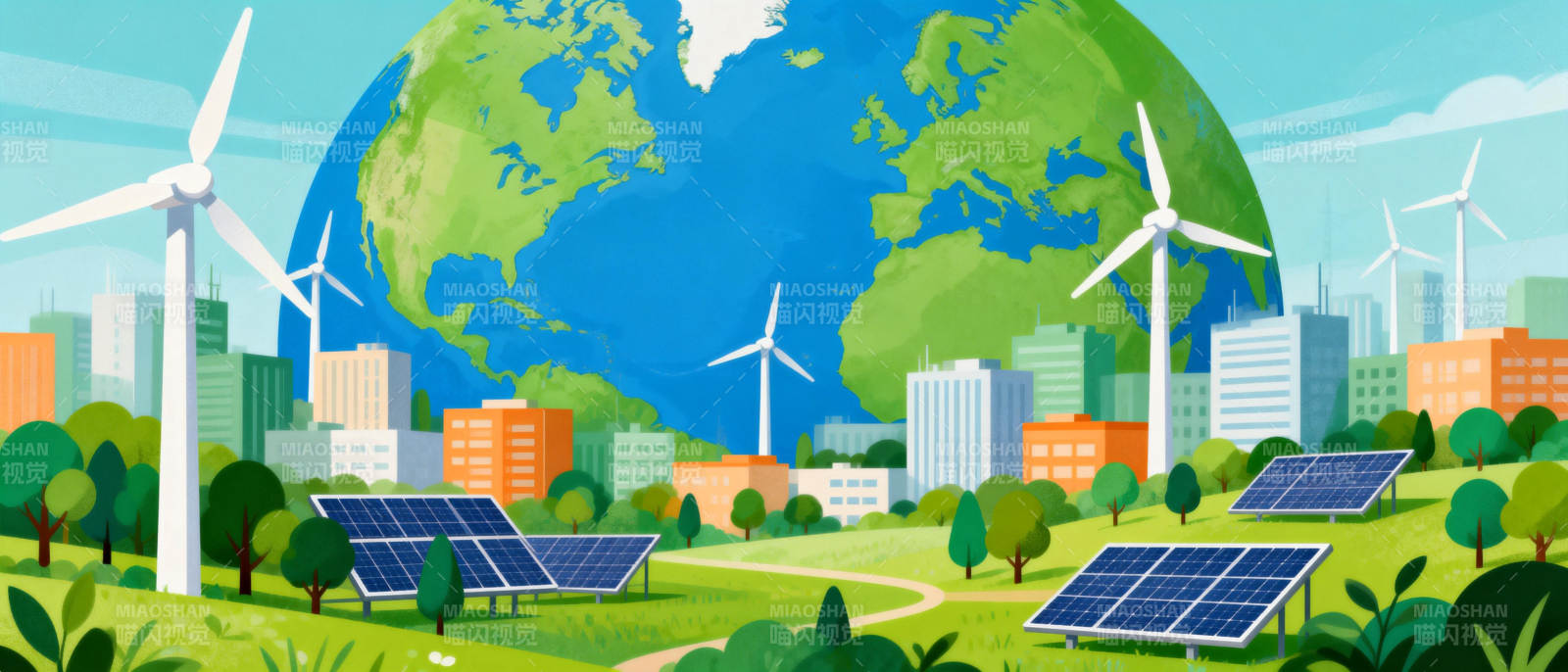 绿色能源地球村图片