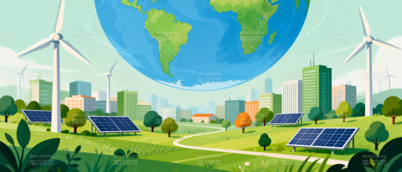 绿色能源地球村图片