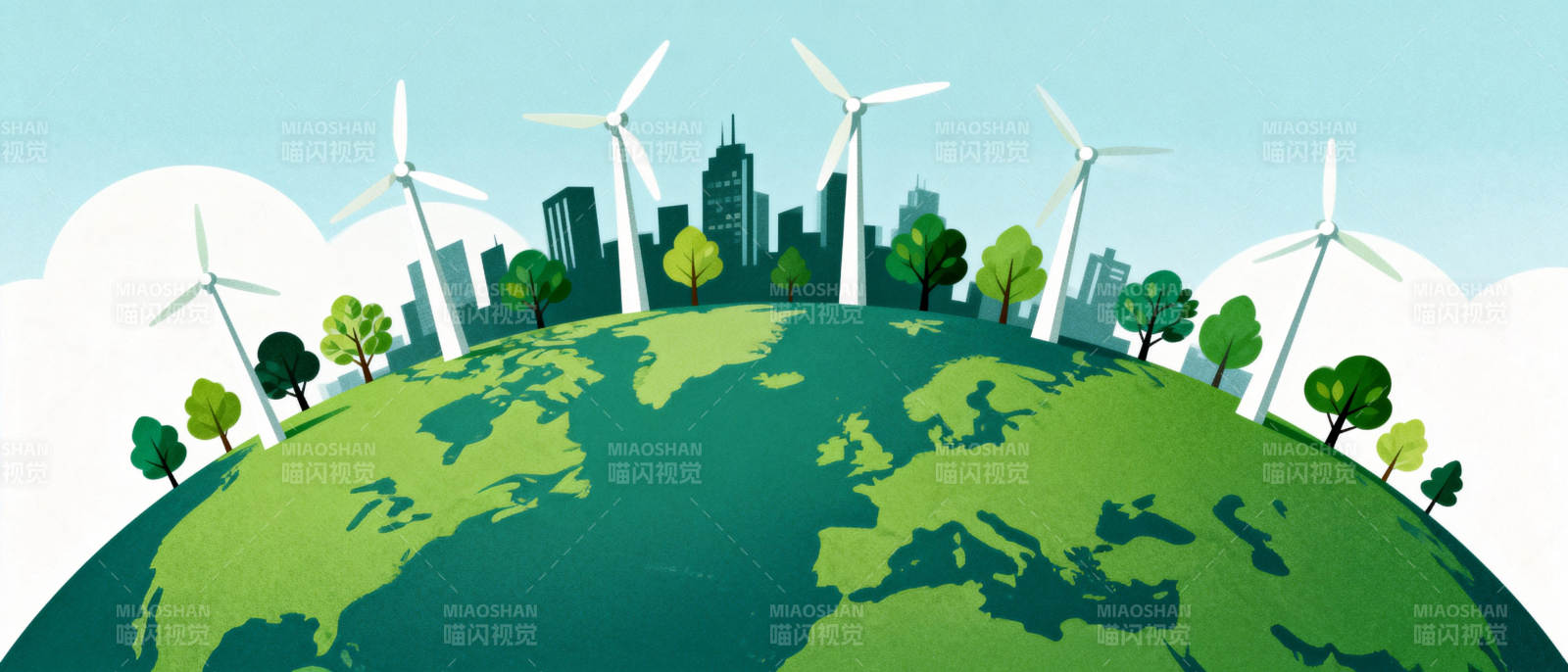 绿色地球 风能未来图片