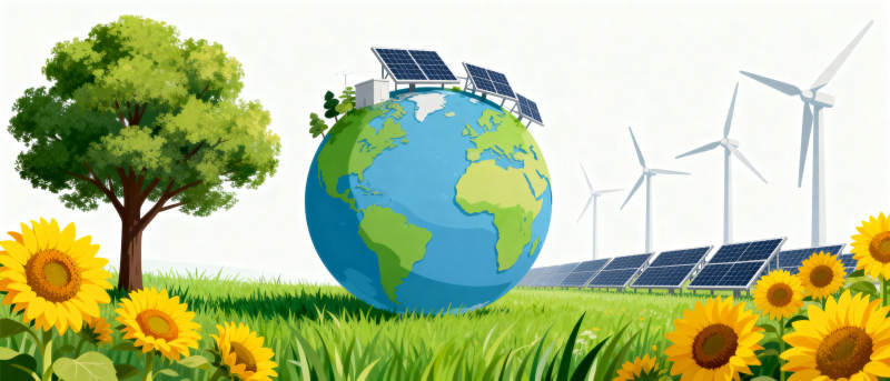 绿色能源地球图图片