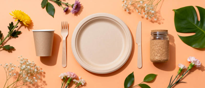 环保餐桌布置图片