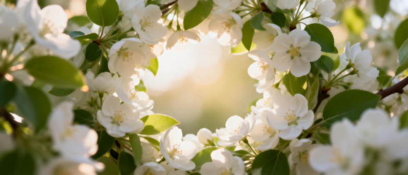 花环映春光图片