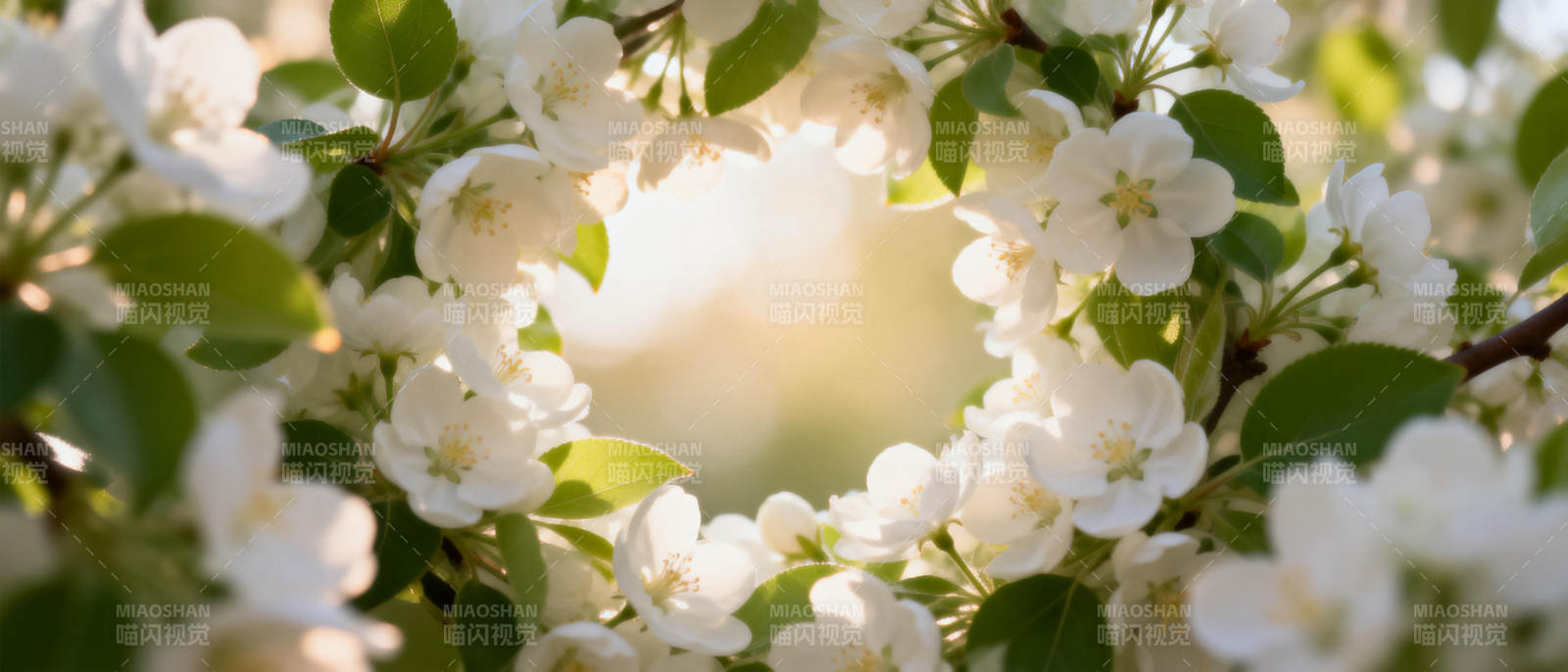 花环映春光图片