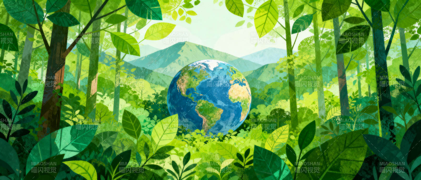 地球在森林中图片