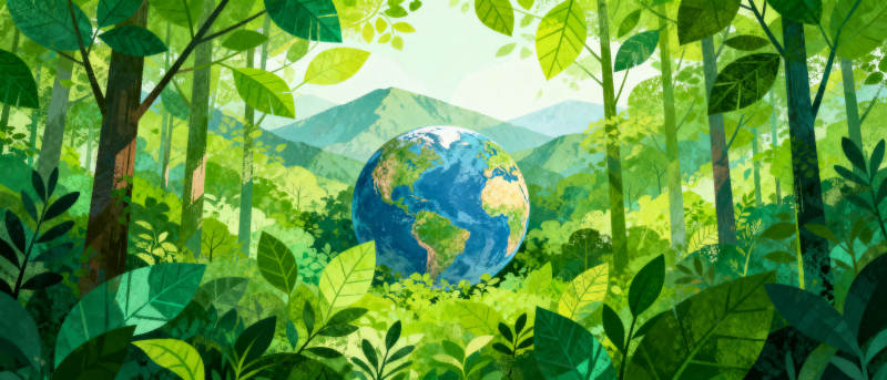 地球在森林中图片