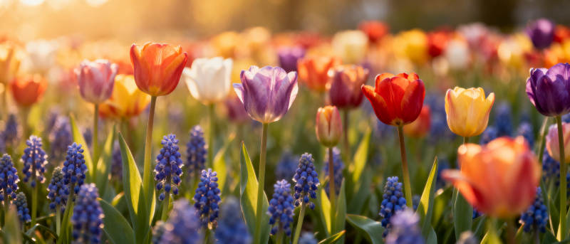 春日花海绽放图片