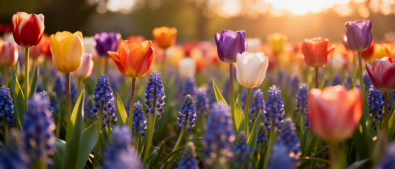 春日花海绽放图片
