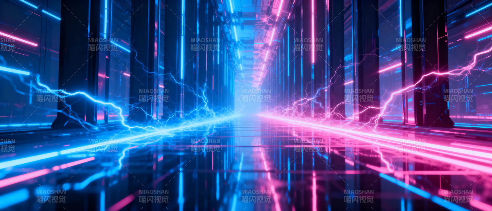霓虹电光走廊图片