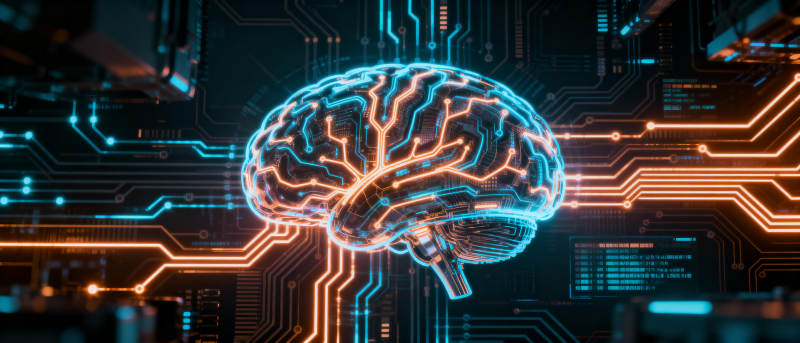 智能脑电路融合图片