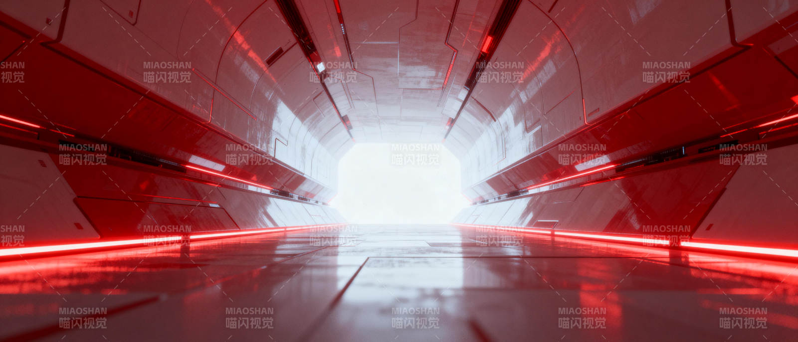 红色光廊尽头图片