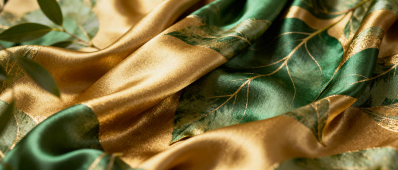 金绿丝缎叶纹图片