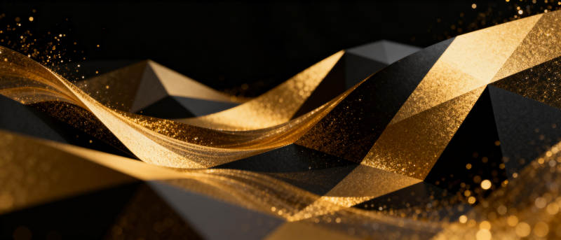 金色波浪几何艺术图片