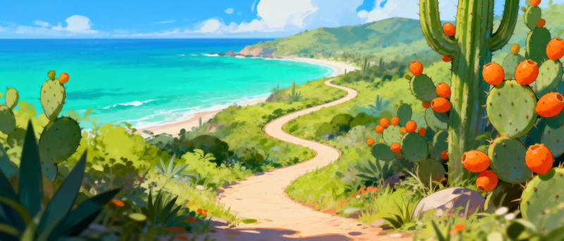 沙漠海岸小径图片