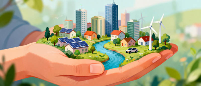 绿色城市在掌中图片