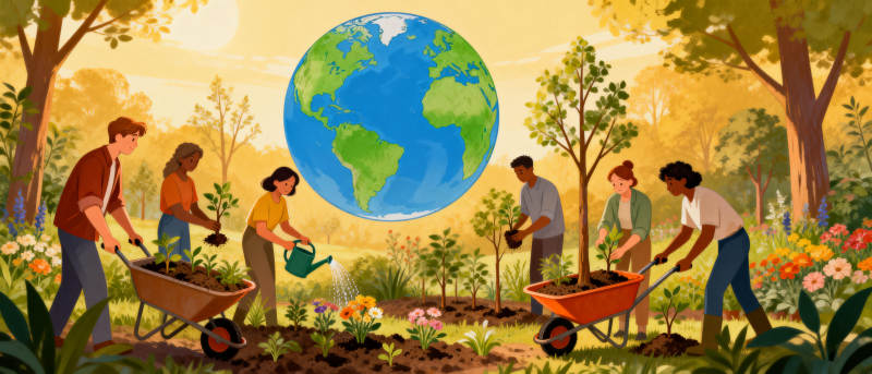 共植绿洲 守护地球图片