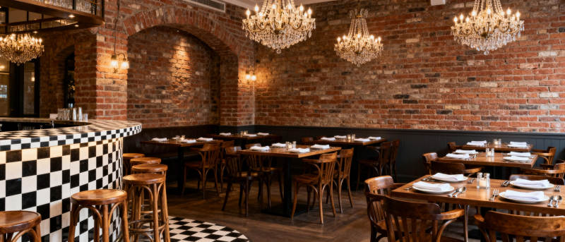 复古砖墙餐厅图片