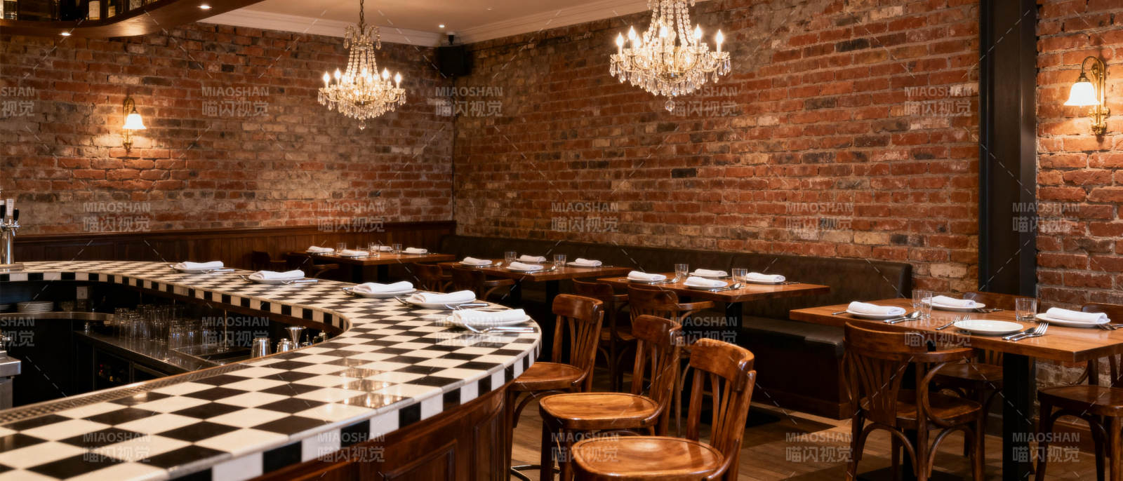 复古砖墙餐厅图片