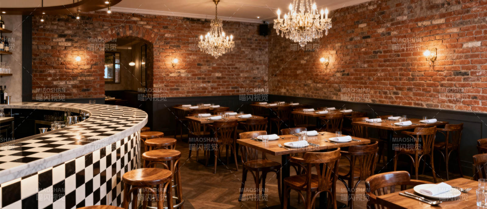 复古砖墙餐厅图片