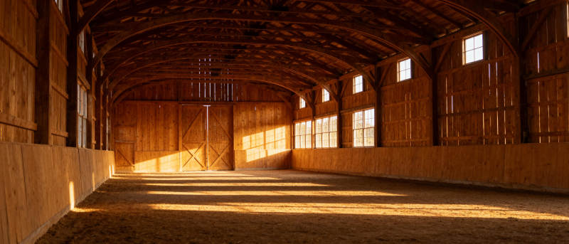 空旷木屋光影图片