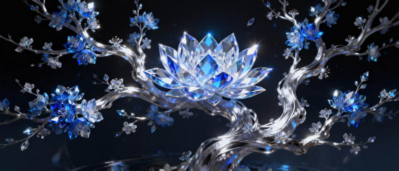 冰晶莲花绽放图片