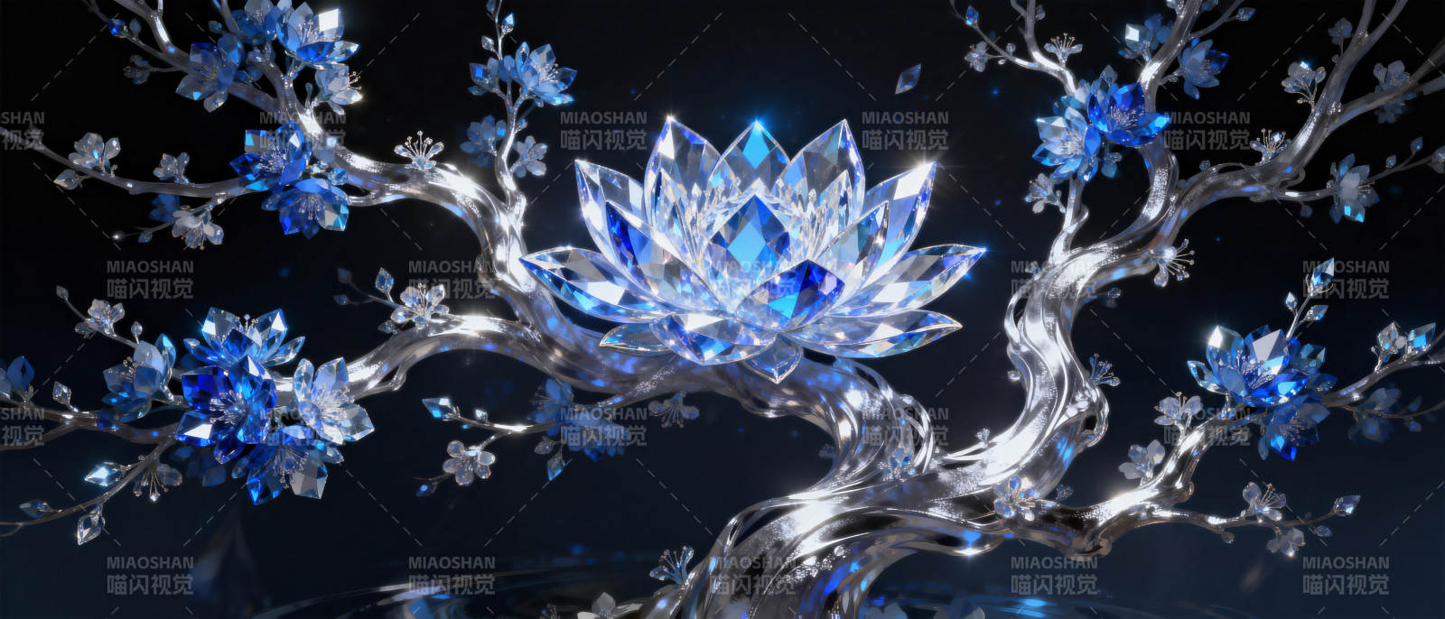 冰晶莲花绽放图片