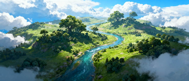 青山绿水云间行图片