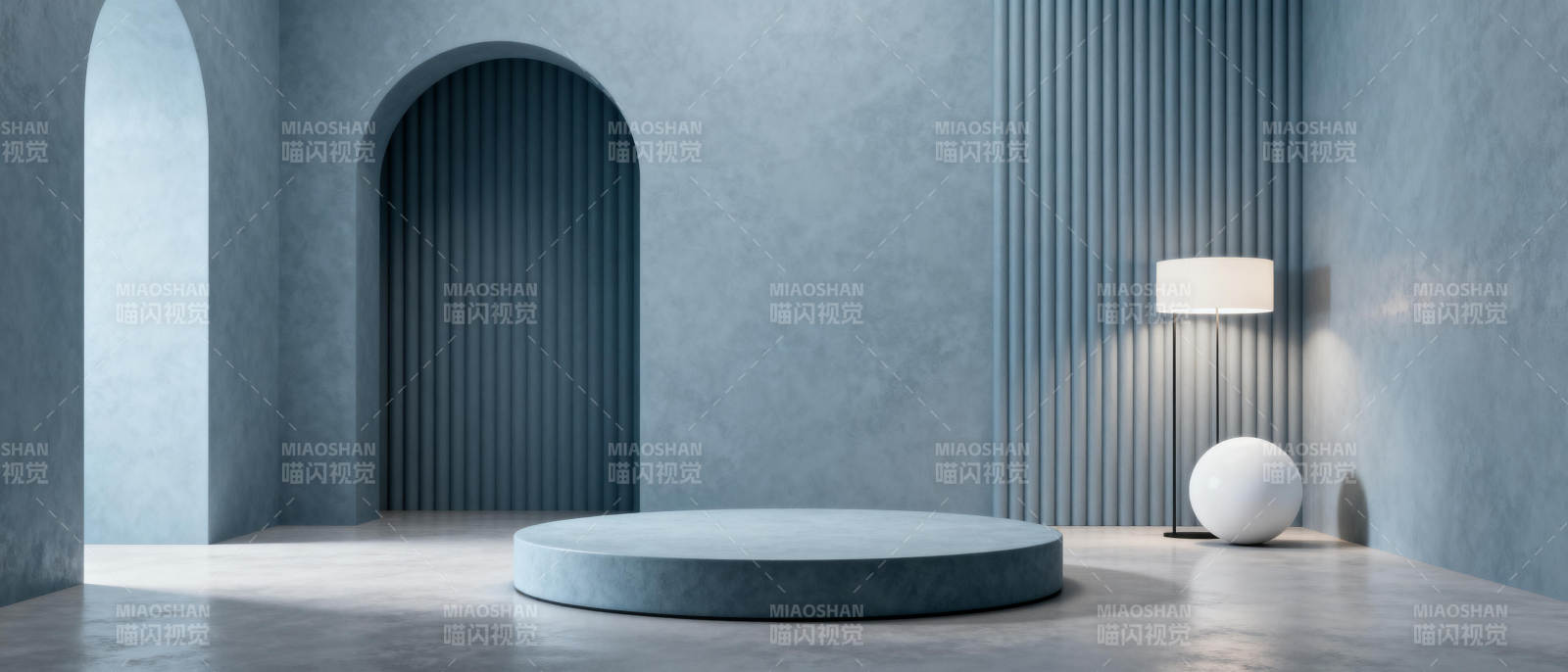 简约蓝调空间图片