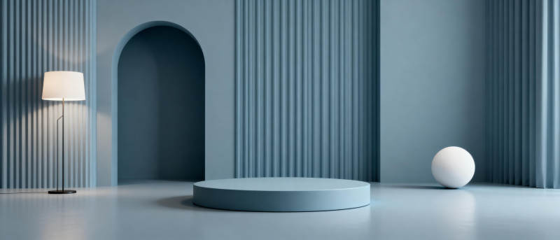 极简蓝调空间图片