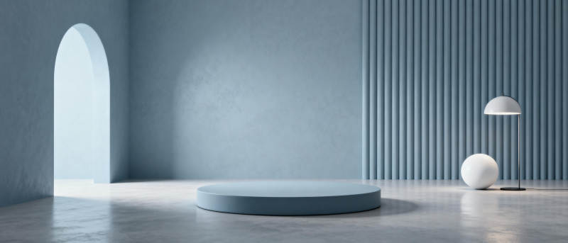 极简蓝调空间图片