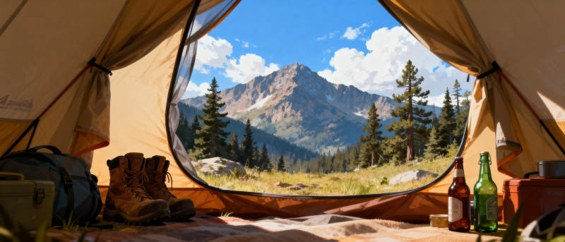 山野露营美景图片