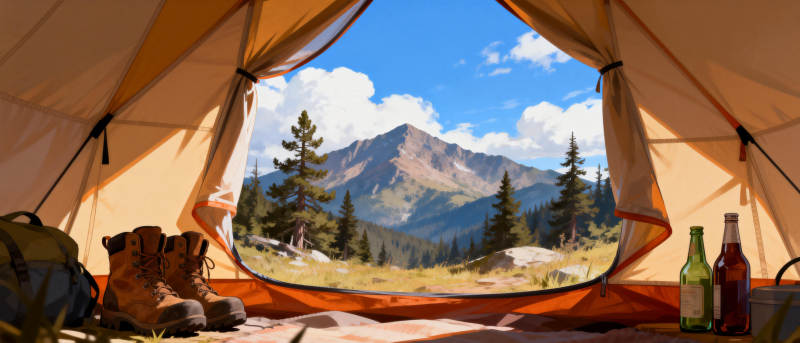 山野露营美景图片