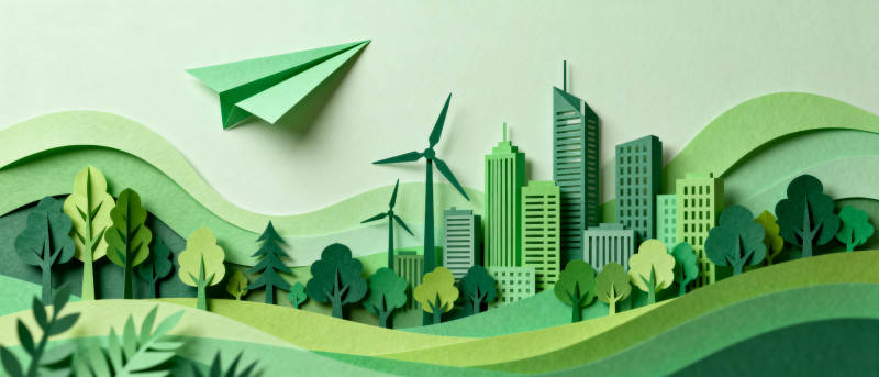 绿色城市 纸艺未来图片
