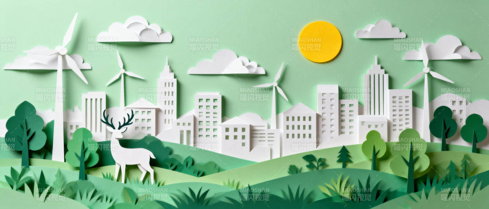 绿色城市生态图图片